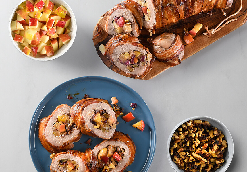 SugarBee® Apple Stuffed Pork Recipe - SugarBee® Apples