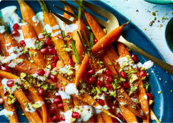 Middle Eastern Inspired Carrots with Yogurt Tahini Sauce