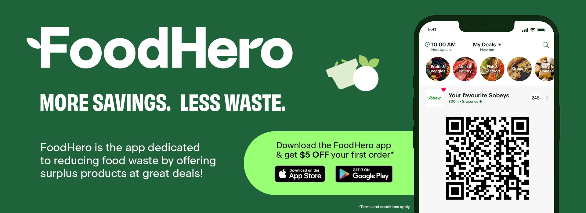FoodHero - More Savings. Less Waste. FoodHero is the app dedicated to reducing food waste by offering surplus products at great deals!