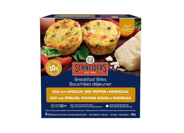 Schneiders® Egg, Spinach, Red Pepper & Parmesan Breakfast Bites