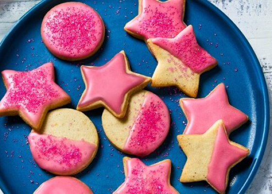 Pomegranate Glazed Ornament Cookies