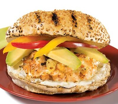 Salmon & cheddar burger