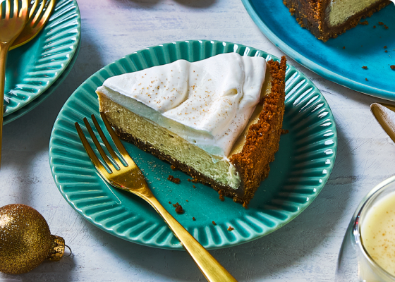 Eggnog Spiced Cheesecake