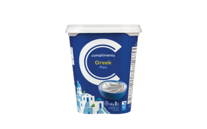 Tub of plain of Greek yogurt