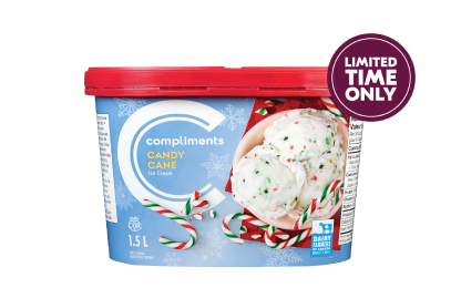 1.5 L container of Compliments Candy Cane Ice Cream