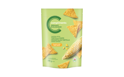 Compliments Organic Tortilla Chips Cantina Style Yellow Corn 