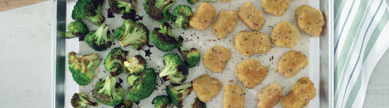 Chicken Chunks and Roasted Broccoli Sheet Pan Dinner