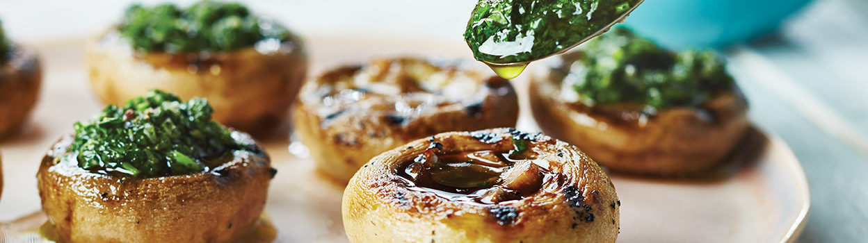 Creative Pesto Filled Mushrooms