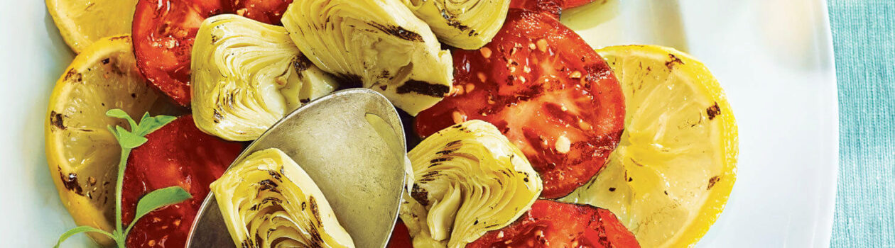 Grilled Tomatoes Artichokes Lemons cropped