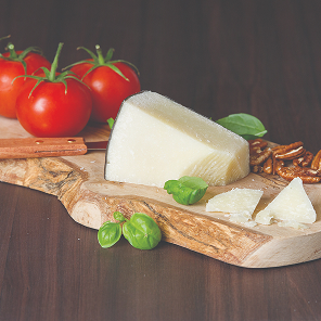 Pecorino cheese on a wooden board