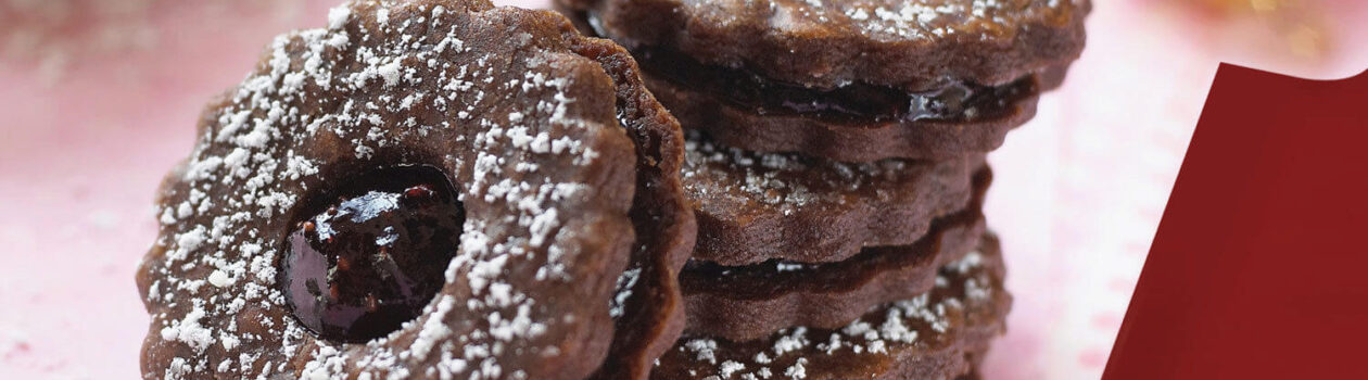 Mocha Linzer Cookies with Wild Jumbleberry Jam cropped