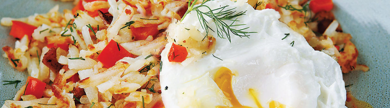 Poached Eggs Over Potato Hash