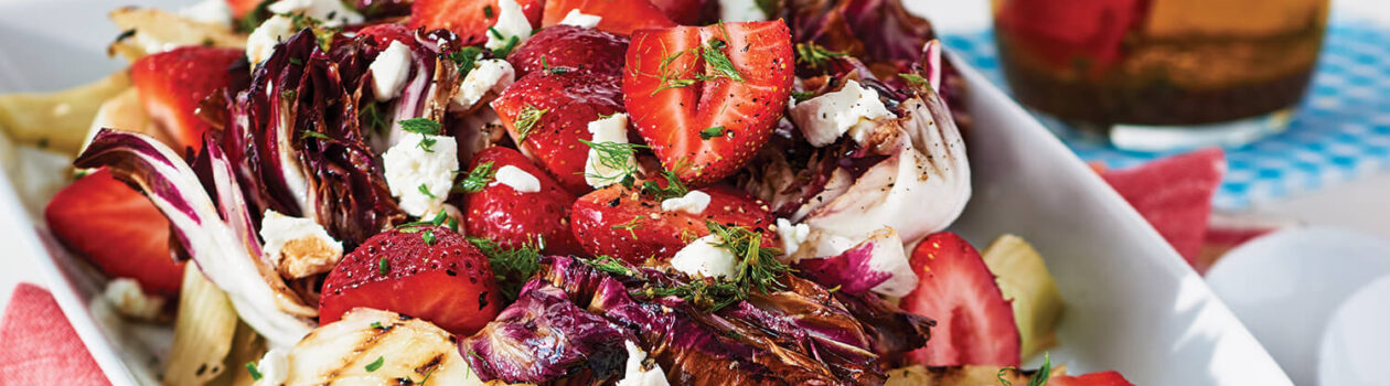 Recipe Grilled Fennel Goat Cheese and Strawberry Salad