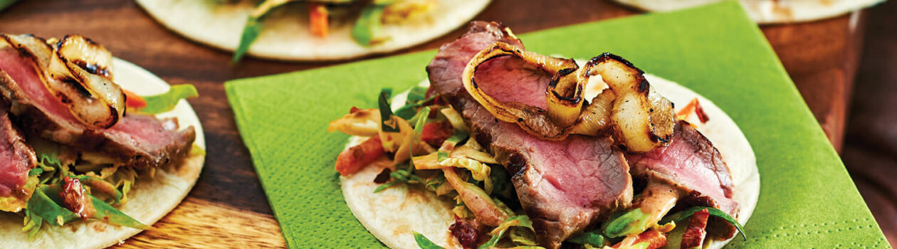 Recipe Mini Grilled Steak Fajitas Brussels Sprouts Slaw