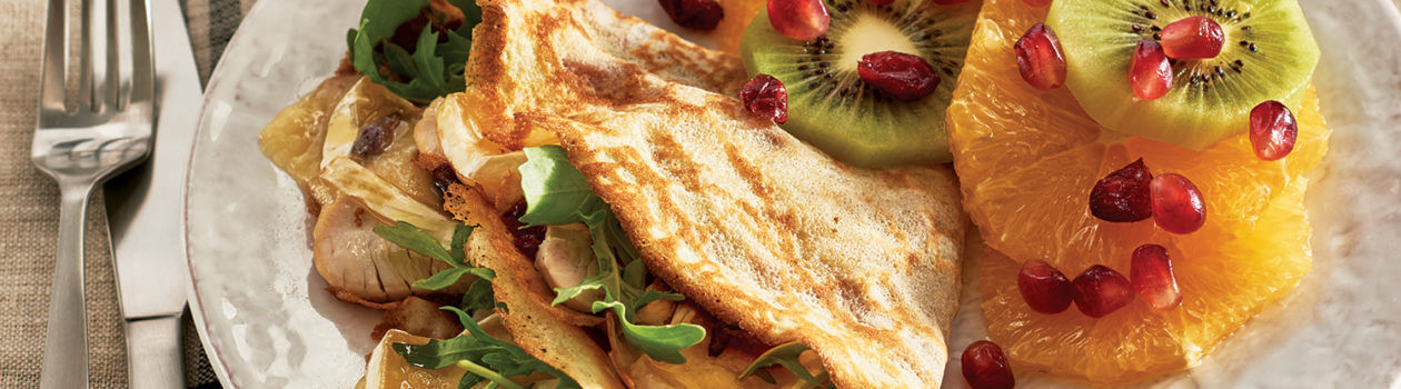 Turkey Brie Cranberry Crepes