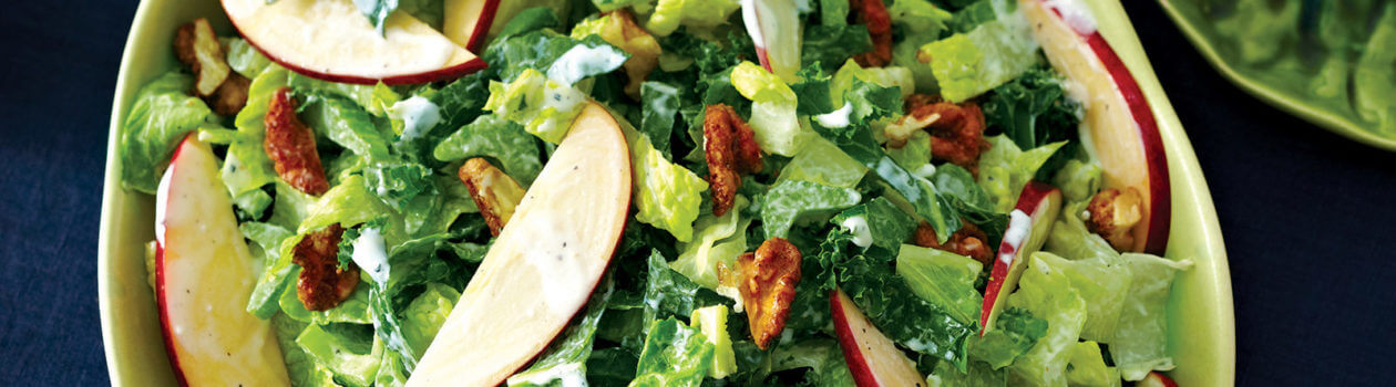 Creamy Kale Romaine Apple Salad Spiced Nuts