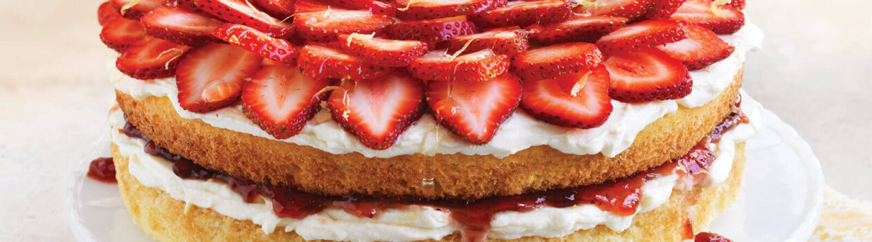 gluten free strawberry topped cake