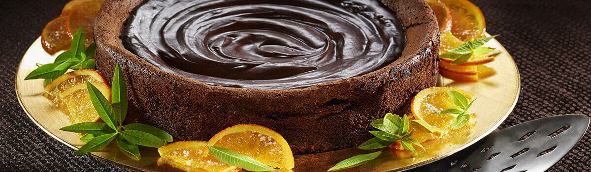 nutty chocolate orange flourless cake