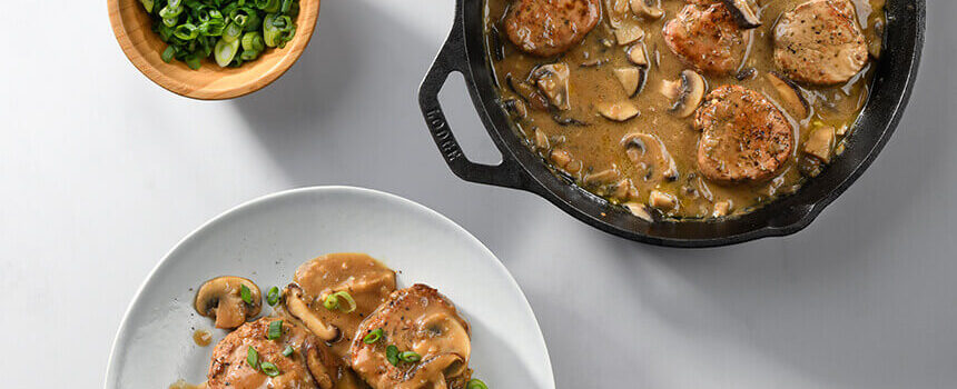 Pork Tenderloin Medallions in Mushroom Sauce