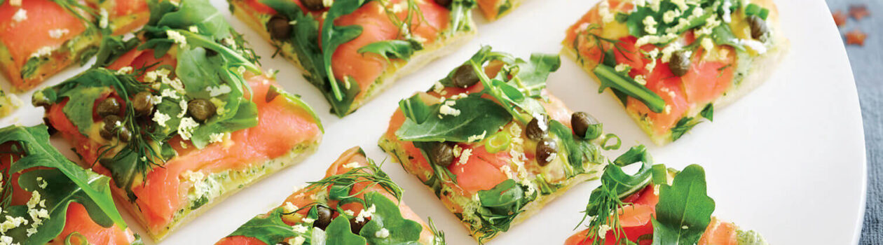 smoked salmon capers arugula flatbread