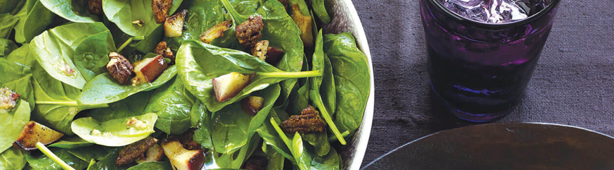 spinach roasted pear salad