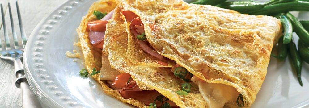 Ham and Cheese Egg Crepes Sriracha Mayo 1196