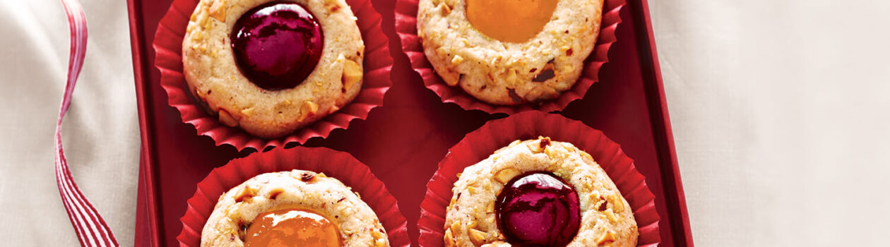 Hazelnut Thumb print Cookies with Jam