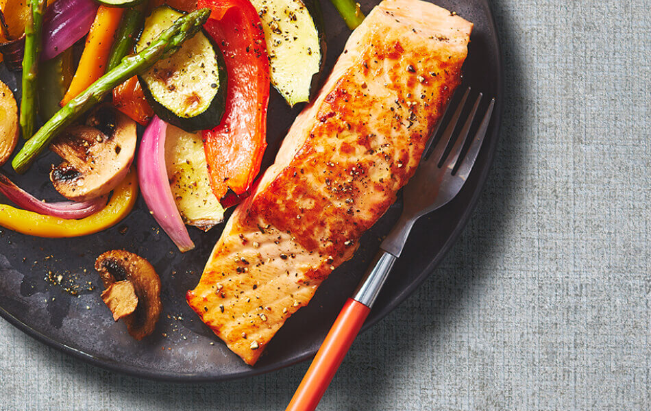 Marinated salmon filets