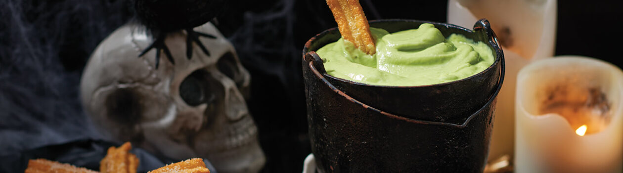 Recipe Churros with Green Witches Brew Dip