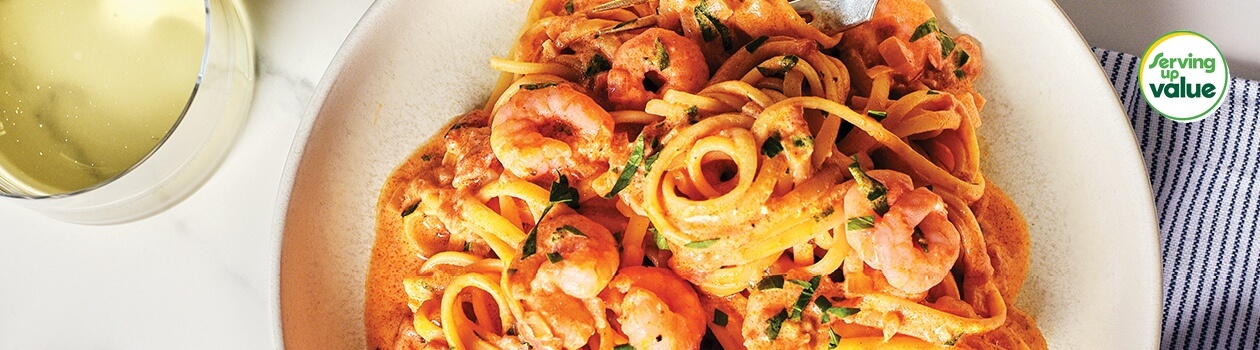 cajun spiced linguine with shrimp