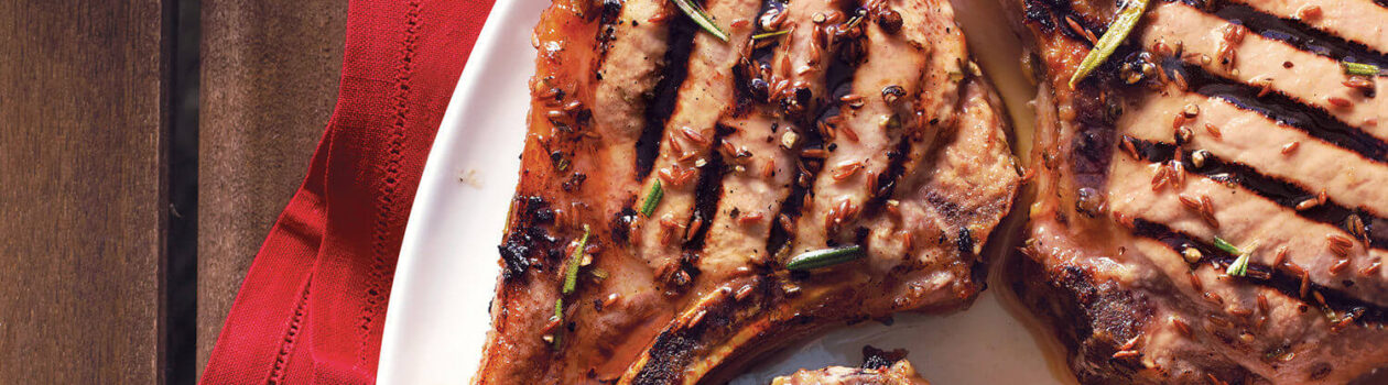 honey cumin glazed pork chops