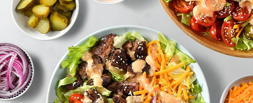 loaded burger salad